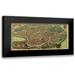 Mortier 14x8 Black Modern Framed Museum Art Print Titled - Rome Panoramic Italy - Mortier 1704