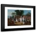 Agostino Brunias 14x11 Black Modern Framed Museum Art Print Titled - A Linen Market with a Linen-Stall and Vegetable Seller in the West Indies (ca. 1780)
