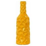 Urban Trends Collection Ceramic Round Bottle Vase With Wrinkled Sides Small - Yellow
