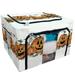 PKQWTM Pumpkin Family Drawn Sign Pumpkin Vine Boarder Storage Bag Clear Window Storage Bins Boxes Large Capacity Foldable Stackable Organizer With Steel Metal Frame For Clothes Closets Bedrooms