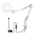 Tomshine Flexible Clamp-on Table Lamp with 8x Magnifier Swing Arm Dimmable LEDs Desk Light 3 Color Modes & 10 Brightness Levels Reading Working Studying Light