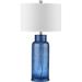 SAFAVIEH Bottle Glass Table Lamps with USB Port Blue/Cream Set of 2