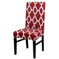 Wokaso Printed Stretch Elegant Short Dining Chair Slipcover