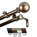 Central Design Julian 0.81 in. Double Curtain Rod 120-170 in. - Antique Brass