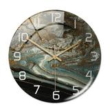Round Marble Wall Clock Three-dimensional Clock Home Decorations For Living Room Kitchen Bedroom And Office
