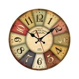 TUTUnaumb New Hot on Sale European Style Creative Wooden Living Room Bedroom Decoration Round Wall Clock-H