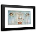 Georges RÃ©mon 18x13 Black Modern Framed Museum Art Print Titled - Large Louis XV Lounge. Face of Doors Offering Paintings. (1907)