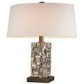 Table Lamp with Abstract Mirror Block Base Bronze- Saltoro Sherpi