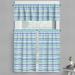 Ambesonne Harbour Stripe Valance & Curtain Brushstrokes Art 55 x36 Royal Blue Seafoam