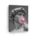 Smile Art Design Michelangelo s Masterpiece Statue of David Pink Bubble Gum Art CANVAS PRINT Famous Statues Wall Art Classic Art Home Decor Stretched Ready to Hang Made in USA 17x11