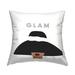 Stupell Industries Glam Text Fashionista Female Bold Sun Hat White 18 x 7 x 18 Decorative Pillows