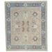 Wahi Rugs Hand Knotted Oushak Tribal Overdye Ziegler Silver Wash 8 0 x10 0 -w977