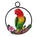 Hanging Parrot Perching Round Figurine Sculpture for Nature Lovers Tropical Bird Collectors Garden Decor