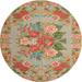 Ahgly Company Indoor Round Traditional Red Medallion Area Rugs 4 Round