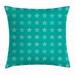 Stars Throw Pillow Cushion Cover Geometric Five Pointed Shapes Pattern with Crossed Doodle Stripes Design Decorative Square Accent Pillow Case 18 X 18 Inches Sea Green and White by Ambesonne