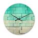 Designart Blue Mosaic Cubes Wall Modern Wood Wall Clock