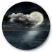 Designart Full Moon Night in Cloudy Sky VI Nautical & Coastal Circle Metal Wall Art 29x29 - Disc of 29