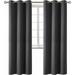 1 PAIR K68 charcoal color 100 % blackout thermal drapes for living room sliding patio door window curtain top grommets noise reducing 37 inch wide X 84 inch length each panel