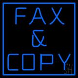 Blue Fax And Copy 1 LED Neon Sign 16 x 16 - inches Clear Edge Cut Acrylic Backing with Dimmer - Bright and Premium built indoor LED Neon Sign for Computer & Electronics store decor.