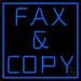 Blue Fax And Copy 1 LED Neon Sign 16 x 16 - inches Clear Edge Cut Acrylic Backing with Dimmer - Bright and Premium built indoor LED Neon Sign for Computer & Electronics store decor.