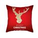 CFXNMZGR Pillow Case Christmas Cotton Peach Skin Throw Pillow Case Cushion Cover Home Sofa Decor