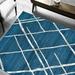 HR Blue Silver Modern Geometric Diamond Pattern Contemporary Abstract Area Rug 7 8 x 10