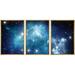 wall26 Framed Canvas Print Wall Art Set Blue & Black Galaxy Milky Way Astronomy & Space Sky Digital Art Modern Art Minimalist Scenic Colorful for Living Room Bedroom Office - 24 x36&qu