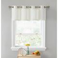 THD Serena Faux Linen Textured Semi Sheer Light Filtering Grommet Short Thick Cafe Curtain Tiers Pair