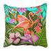 BPBOP Colorful Jungle Exotic Tropical with Flamingo and Flowers Bird Bloom Blossom Ethnic Fashionable Pillowcase Pillow Cover 18x18 inches