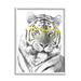 Stupell Industries Monochrome Tiger Portrait Wearing Yellow Glasses Design 24 x 30 Design by Annalisa Latella