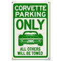 Pasttime Signs Corvette Parking Green Vintage Metal Sign