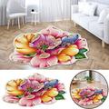 Hunpta Heat Transfer 3D Shaped Flower Floor Mat Sofa Bedroom Living Room Carpet