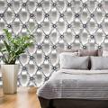 Tiptophomedecor Peel and Stick Wallpaper Wall Mural - Silver Chesterfield Pattern - Removable Wall Decals