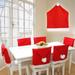 Tarmeek Christmas Chair Covers Decor Santa Claus Red Hat Snowflake Chair Xmas Cap Kitchen Dining Chair Slipcovers Sets for Christmas Holiday Festive Decorations