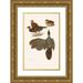 Henrik Gronvold 13x18 Gold Ornate Wood Frame and Double Matted Museum Art Print Titled - Plumages of the Bornean and Siamese Crested Firebacks (1918-1922)