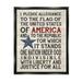 Stupell Industries Pledge of Allegiance Stars and Stripes Americana Rustic Wood Look Sign Jet Black Framed Floating Canvas Wall Art 16x20 by Jo Moulton