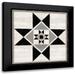 Reed Tara 20x20 Black Modern Framed Museum Art Print Titled - Black and White Quilt Block III