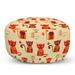 Kittens Pouf Cover with Zipper Continuous Pattern of Playful Smiling Cat and Balls in Paprika Orange Tones Soft Decorative Fabric Unstuffed Case 30 W X 17.3 L Beige Multicolor by Ambesonne