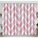 ABPHQTO Chevron Pink Color White Grommet Blackout Curtain Room Darkening Curtains 52x84 inch (Two Piece)