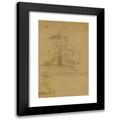 Jean-Achille Benouville 11x14 Black Modern Framed Museum Art Print Titled - Landscape (La Roche-Guyon) (19th Century)