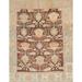 Ahgly Company Indoor Rectangle Abstract Rust Pink Abstract Area Rugs 7 x 9