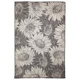 Liora Manne Carmel Sunflower Field Indoor Outdoor Area Rug Black