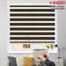 Keego 50% Blackout Cordless Zebra Window Shades Blinds with Modern Design Roller Shade Privacy Curtains Customizable Color and Size for Home Office Brown Linen 44 w x 40 h