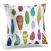 ECCOT White Peacock Colorful Detailed Bird Feathers Watercolor Design Realistic Style Ethnic Colored Sketched Pillowcase Pillow Cover Cushion Case 20x20 inch
