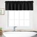 Curtain Valance Waterproof Waffle Woven Textured Valance for Bathroom Short Window Curtain Rod Pocket Tailored Kitchen Valance Curtain Cafe Curtains 60 x 15 Black One Panel