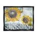 Stupell Industries You Are My Sunshine Quote Distressed Sunflower Design Jet Black Framed Floating Canvas Wall Art 16x20 by Gigi Louise