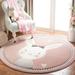 SAFAVIEH Carousel Kids Clark Shy Bunny Area Rug Pink/Ivory 3 x 3 Round