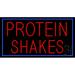 Red Protein Shakes with Blue Border LED Neon Sign 13 x 24 - inches Clear Edge Cut Acrylic Backing with Dimmer - Bright and Premium built indoor LED Neon Sign for restaurant decor.