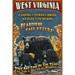 West Virginia Black Bear Family Vintage Sign (12x18 Wall Art Poster Room Decor)