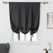 CUH Thermal Insulated Blackout Curtain - Bathroom Roman Curtain Black Tie Up Shade for Small Window Girls Room Window Valance Balloon Blind Rod Pocket 1-Panel (30 x 54 Inches Long)